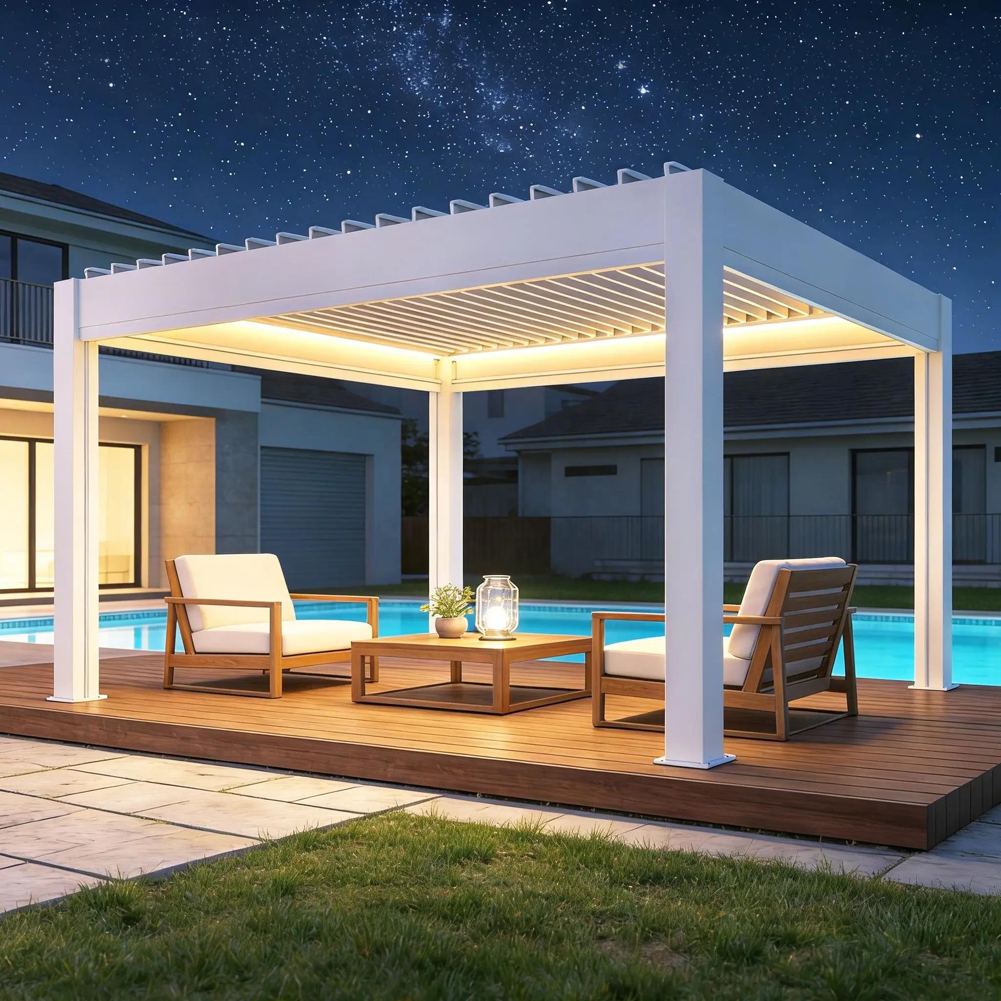 ศาลาเปอร์โกล่าแบบเปิดโล่งสไตล์ - Outdoor Furniture Metal บทวิจารณ์และราคา